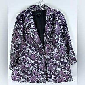 Women's Purple Floral One Button Formal Blazer